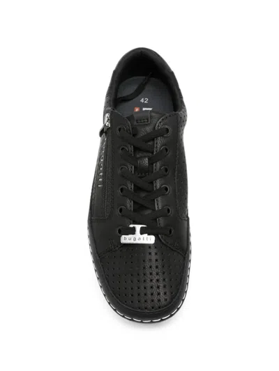 Bugatti Perforated Side-zip Sneakers In Black