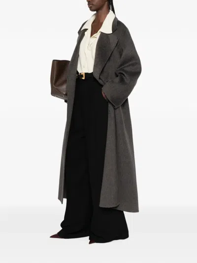 Arma Nouk Belted Wool Coat In Gray