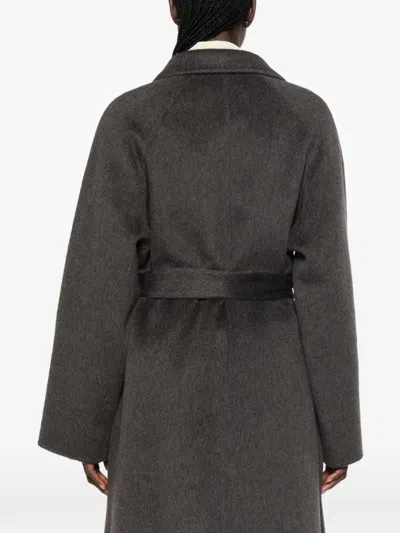 Arma Nouk Belted Wool Coat In Gray