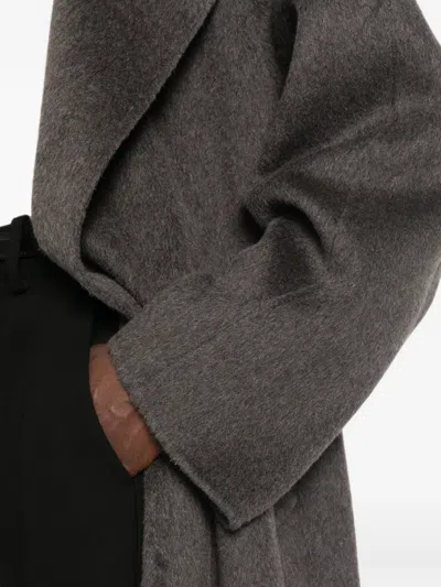 Arma Nouk Belted Wool Coat In Gray