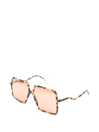 Kuboraum 톨토이즈셸 이펙트 웨이비 암 선글라스 In Brown