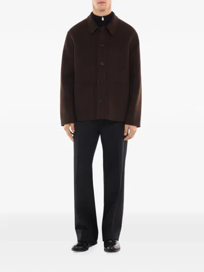 Fursac Button-up Wool Jacket In Black