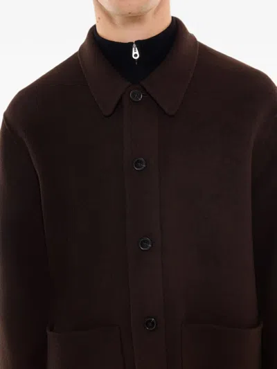 Fursac Button-up Wool Jacket In Black