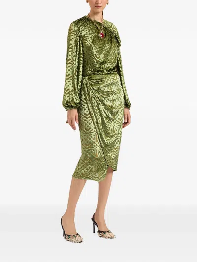 La Doublej Drape Skirt In 그린