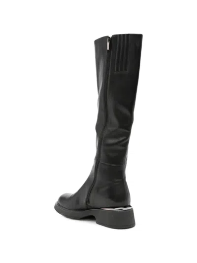 Linda Baumann Leather Boots In Black