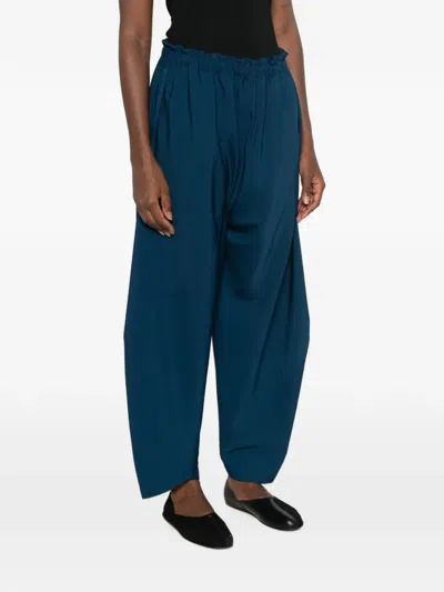 132 5. Issey Miyake 밴딩 웨이스트밴드 패널 팬츠 In Blue
