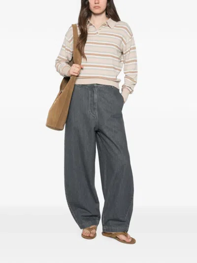 Cordera 밴딩 웨이스트 와이드 팬츠 In Gray