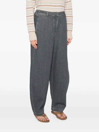 Cordera 밴딩 웨이스트 와이드 팬츠 In Gray