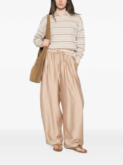 DRAWSTRING-WAISTBAND WIDE-LEG TROUSERS