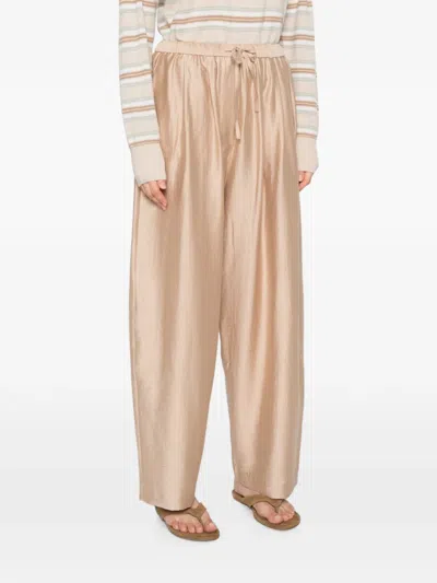 DRAWSTRING-WAISTBAND WIDE-LEG TROUSERS