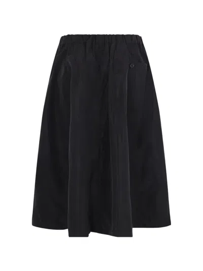 Aspesi Multi-pocket Midi Skirt In Black