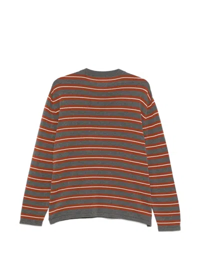 Cordera Oversized Striped Organic Cotton Sweater In Gray