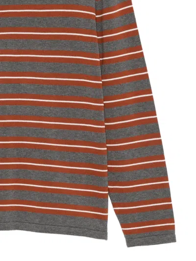 Cordera Oversized Striped Organic Cotton Sweater In Gray