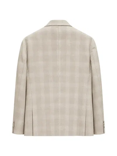 Tombolini Check-pattern Notched-lapels Blazer In Neutral