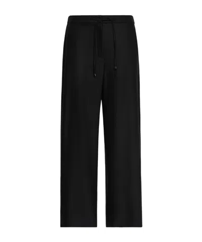 Max Mara Drawstring Wide-leg Trousers In Black