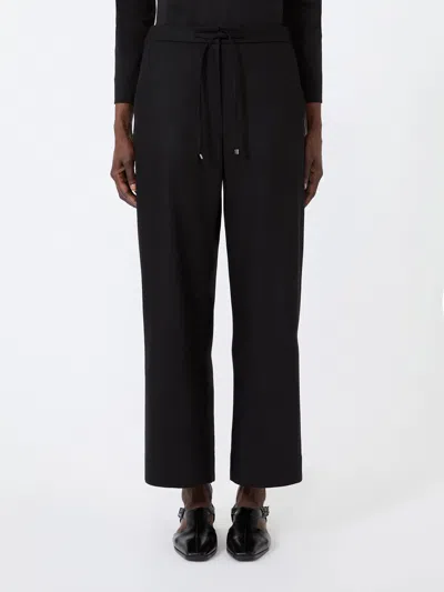 Max Mara Drawstring Wide-leg Trousers In Black