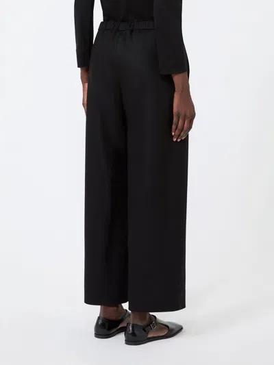 Max Mara Drawstring Wide-leg Trousers In Black