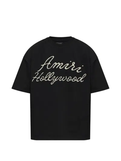 Amiri Oversized Fit Hollywood Script Tee In Black