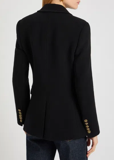 Veronica Beard Claude Dicky Double-breasted Stretch-wool Blazer In Black