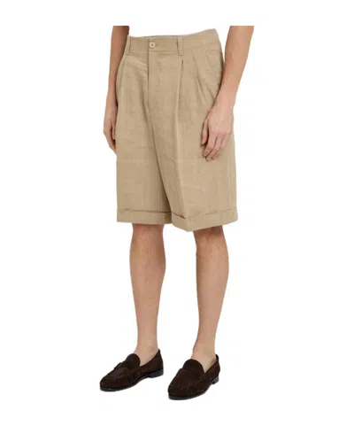 Jacquemus Herringbone Linen-blend Shorts In Multi