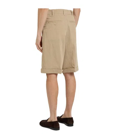 Jacquemus Herringbone Linen-blend Shorts In Multi