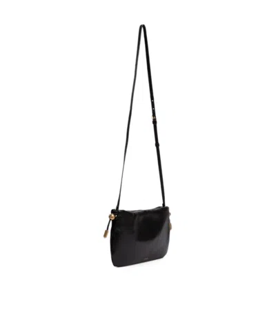 Versace Tag Drawstring Shoulder Bag In Black
