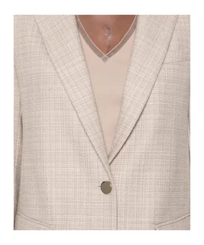 Fabiana Filippi Checked-pattern Single-breasted Blazer In Neutral