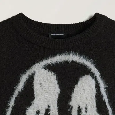 Y-3 Wool Blend Crew Neck Sweater Graphic In Black