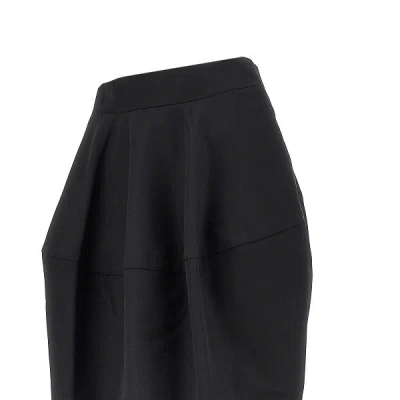Jacquemus Solid Color Midi Skirt In Black