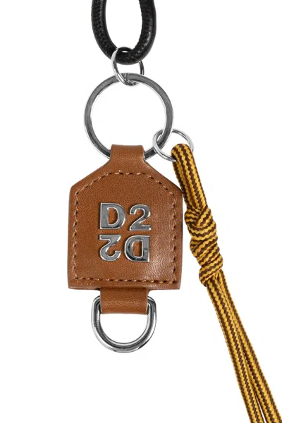 Dsquared2 Logo Keychain In Brown