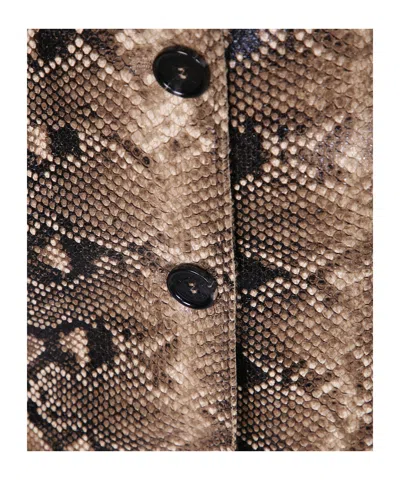Ermanno Firenze Snake-print Single-breasted Blazer In Brown