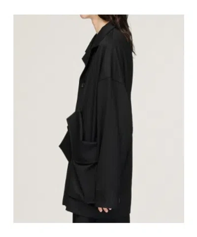 Y-3 Wool Chore Coat In Black