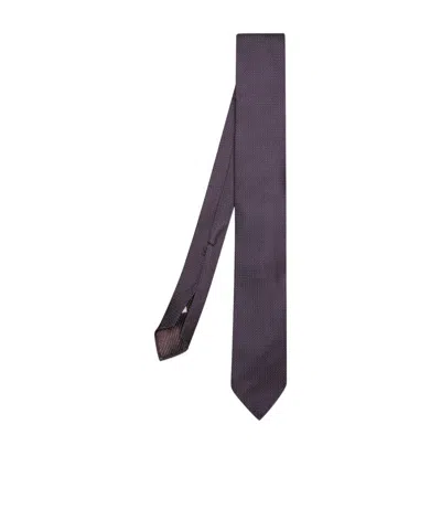 Lardini Geometric-pattern Silk Tie In Purple