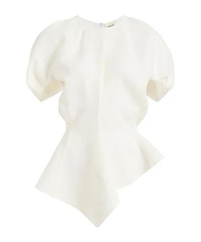 Khaite Solid Linen And Silk-blend Top In Natural