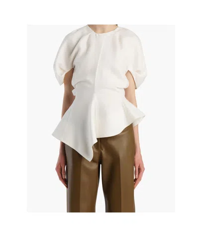 Khaite Solid Linen And Silk-blend Top In Natural