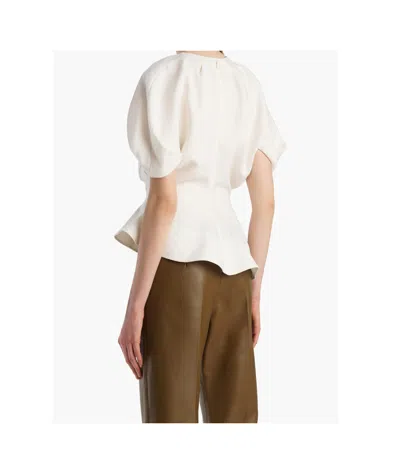 Khaite Solid Linen And Silk-blend Top In Natural