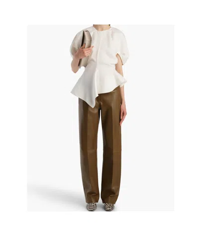 Khaite Solid Linen And Silk-blend Top In Natural