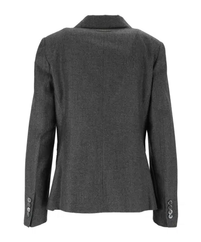 Peserico Tailored Structured Shoulders Double-breasted Blazer In Gray