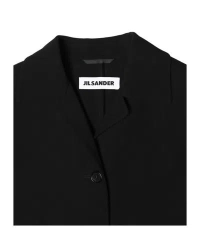 Jil Sander Long-sleeved Coat In Black