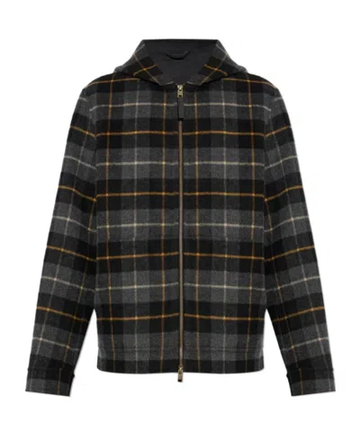 Woolrich Check-pattern Hooded Jacket In Multi