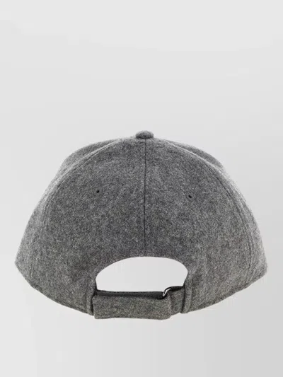 Ballantyne Wool Blend Monogram Patch Baseball Cap In Gray