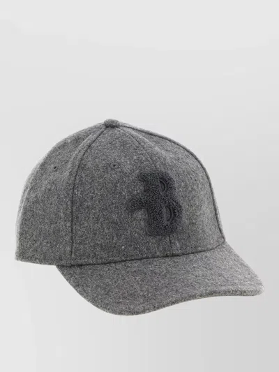Ballantyne Wool Blend Monogram Patch Baseball Cap In Gray