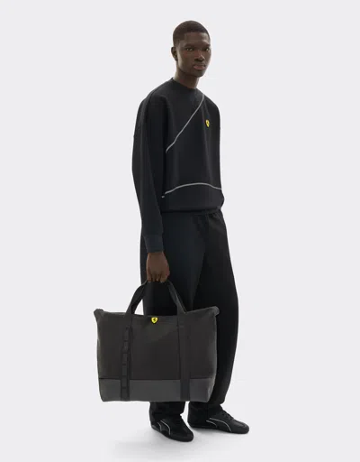 Ferrari Weekender Bag In Technical Fabric In Nero