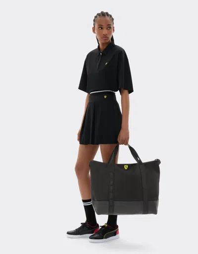 Ferrari Weekender Bag In Technical Fabric In Nero