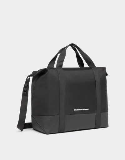 Ferrari Weekender Bag In Technical Fabric In Nero