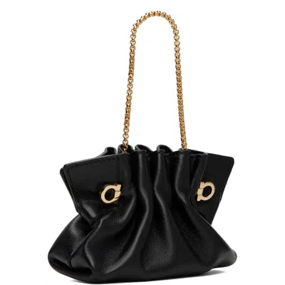 Ferragamo Black Micro Clutch In 002 Nero- || Nero
