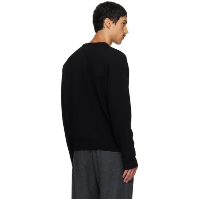 Solid Homme Black Wool Sweater In 841b