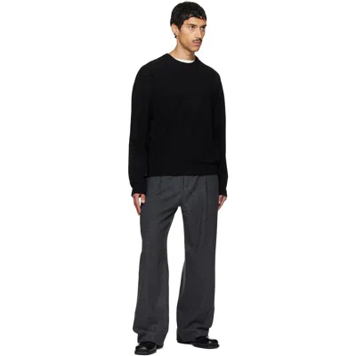 Solid Homme Black Wool Sweater In 841b