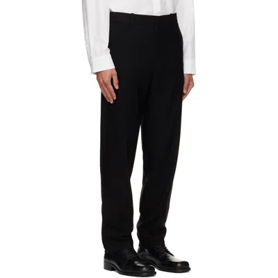 Solid Homme Black Wool Set-up Trousers In Black