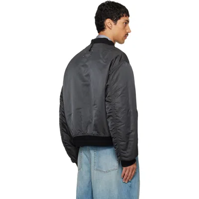 Maison Margiela Nylon Blend Bomber Jacket With Polyester Lining In Black